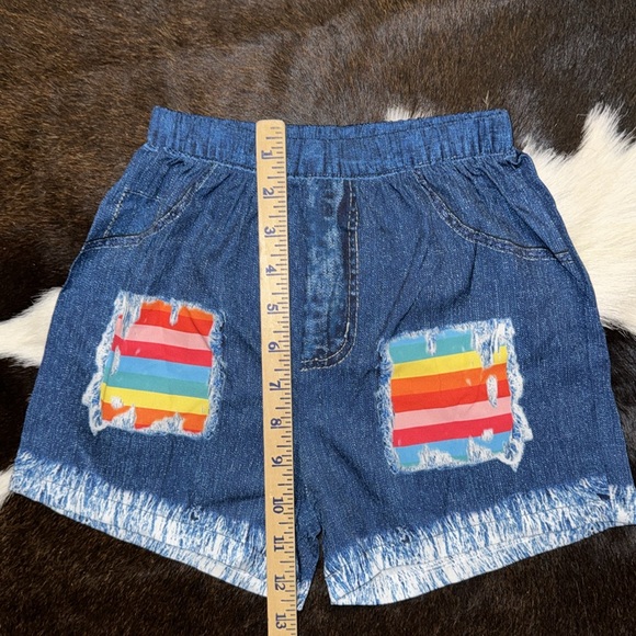 Girls 2 Piece Rainbow Striped Cami Top & Matching Shorts - Picture 5 of 10